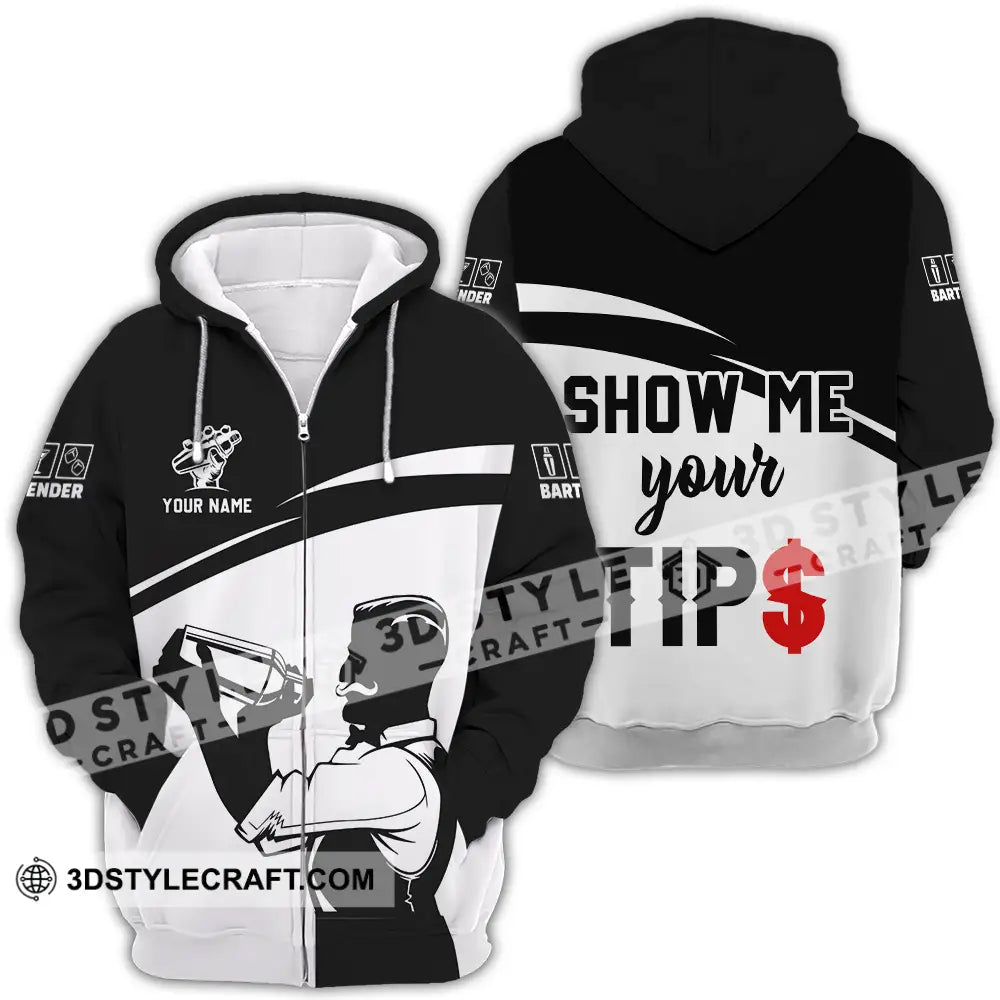 Unisex Shirt - Custom Text Shirt Show Me Your Tips Shirt Zipper Hoodie / S T-shirt
