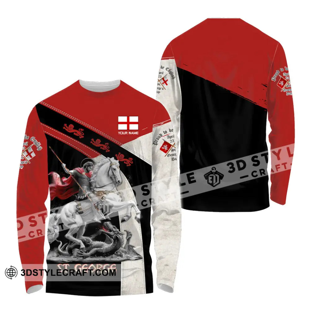 Unisex Shirt - Custom Text Shirt ST.George Templar Knight England Shirt Long Sleeve Shirt / S T-shirt