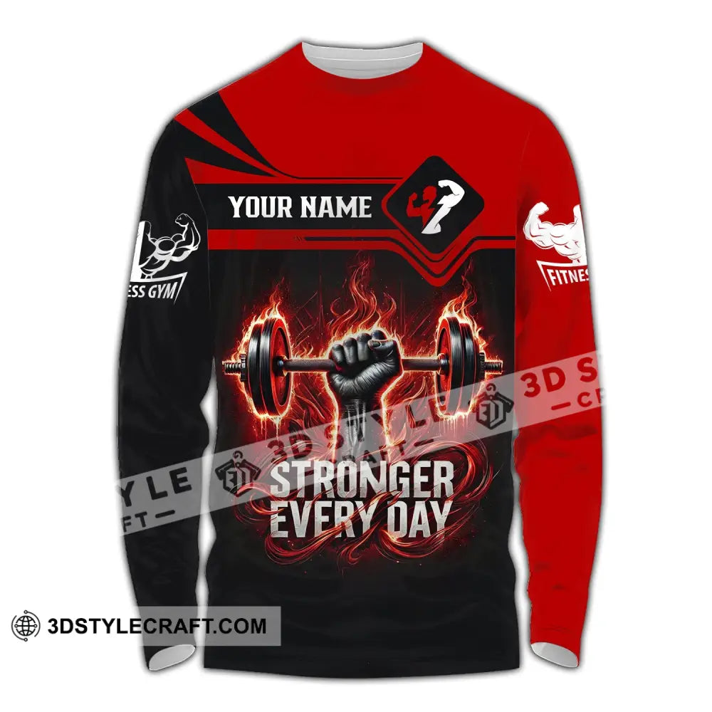 Unisex Shirt - Custom Text Stronger Everyday Long Sleeve / S T-Shirt