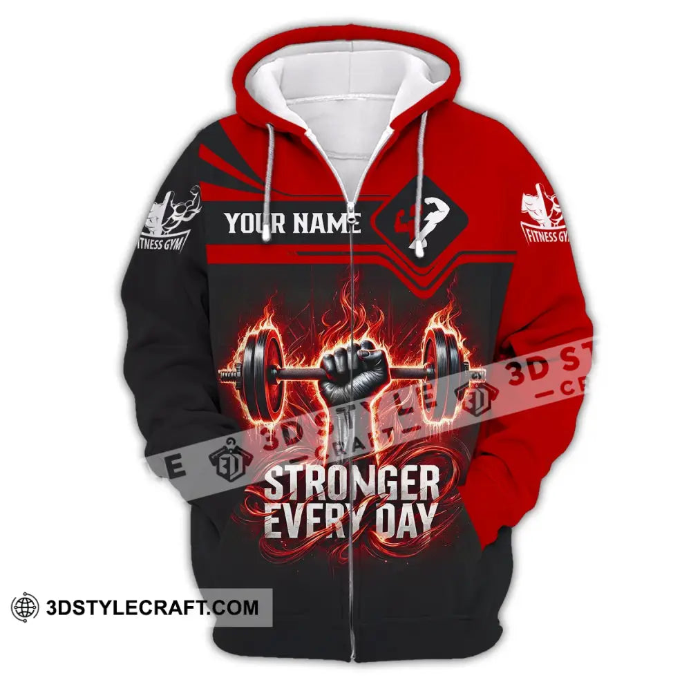 Unisex Shirt - Custom Text Stronger Everyday Zipper Hoodie / S T-Shirt
