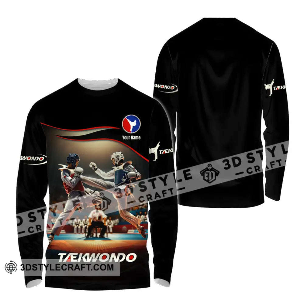 Unisex Shirt - Custom Text Shirt Taekwondo Shirt Long Sleeve Shirt / S T-shirt