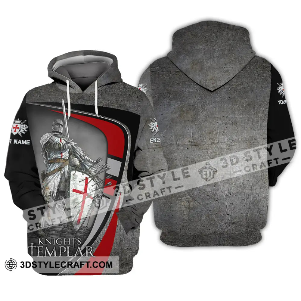 Unisex Shirt - Custom Text Shirt Templar Knight England Shirt Hoodie / S T-shirt