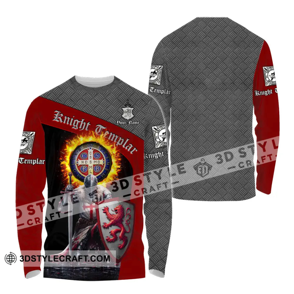 Unisex Shirt - Custom Text Shirt Templar Knight England Shirt Long Sleeve Shirt / S T-shirt