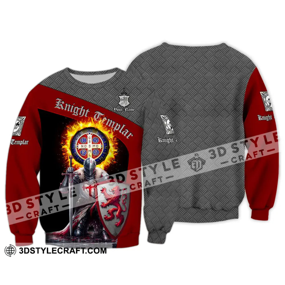 Unisex Shirt - Custom Text Shirt Templar Knight England Shirt Long Sleeve / S T-shirt