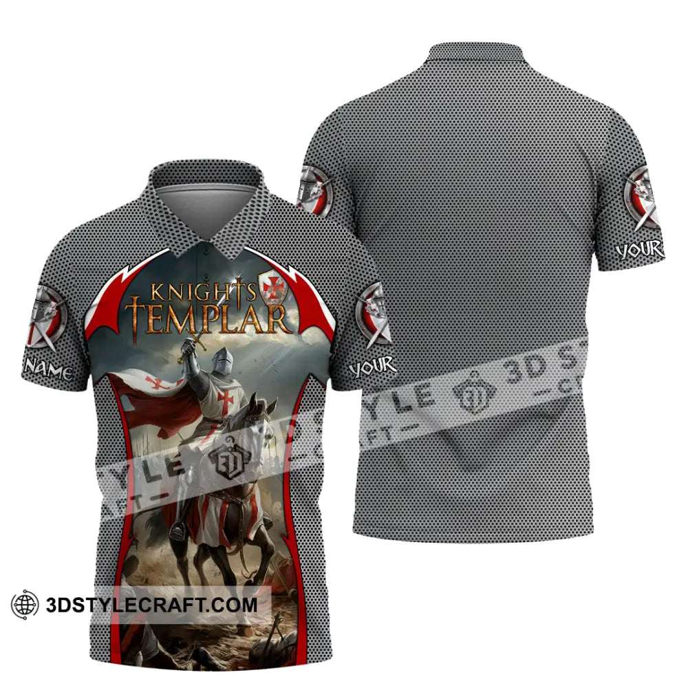 Unisex Shirt - Custom Text Shirt Templar Knight England Shirt Polo Shirt / S T-shirt