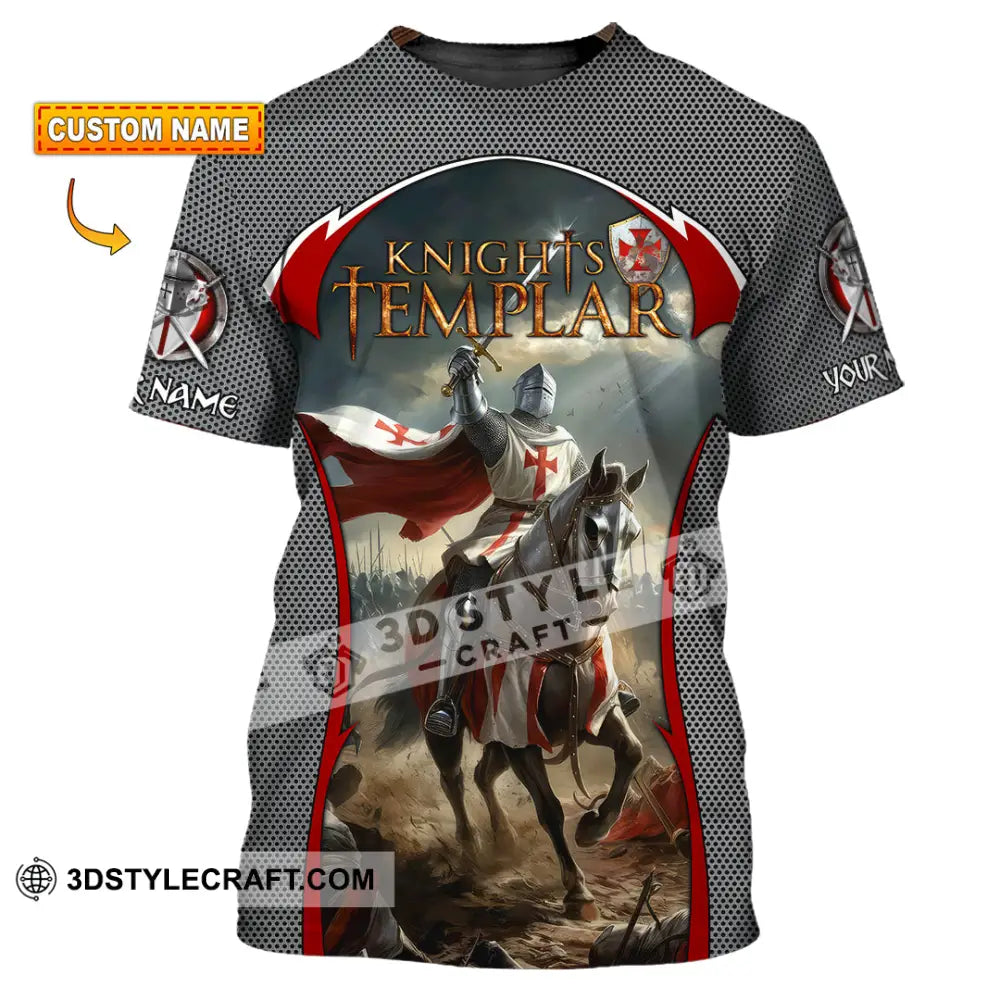 Unisex Shirt - Custom Text Shirt Templar Knight England Shirt T-shirt
