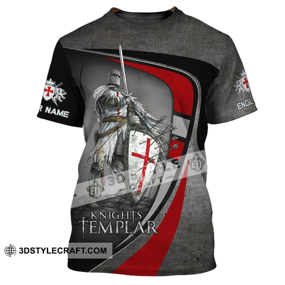 Unisex Shirt - Custom Text Shirt Templar Knight England Shirt T-Shirt / S T-shirt