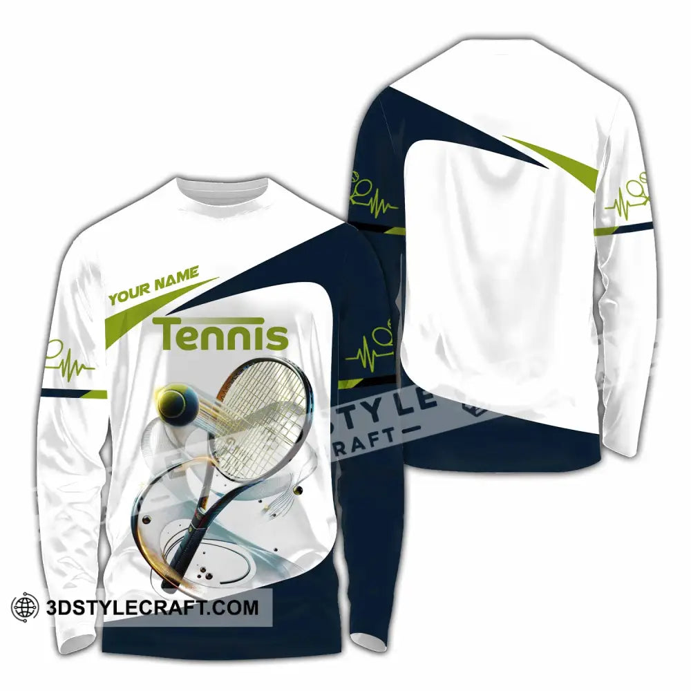 Unisex Shirt - Custom Text Tennis Player Long Sleeve / S T-Shirt