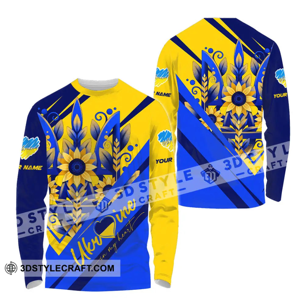 Unisex Shirt - Custom Text Shirt Ukraine Shirt Long Sleeve Shirt / S T-shirt
