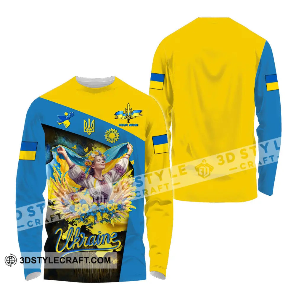 Unisex Shirt - Custom Text Shirt Ukraine Shirt Long Sleeve Shirt / S T-shirt