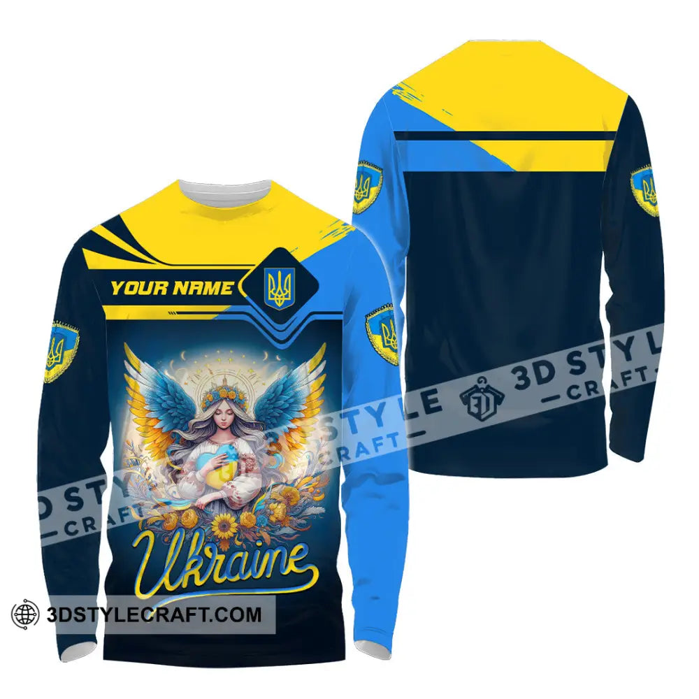 Unisex Shirt - Custom Text Shirt Ukraine Shirt Long Sleeve Shirt / S T-shirt