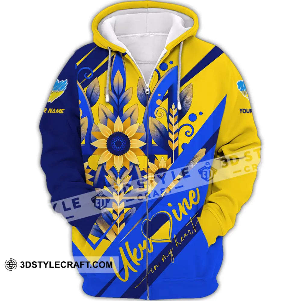 Unisex Shirt - Custom Text Shirt Ukraine Shirt Zipper Hoodie / S T-shirt