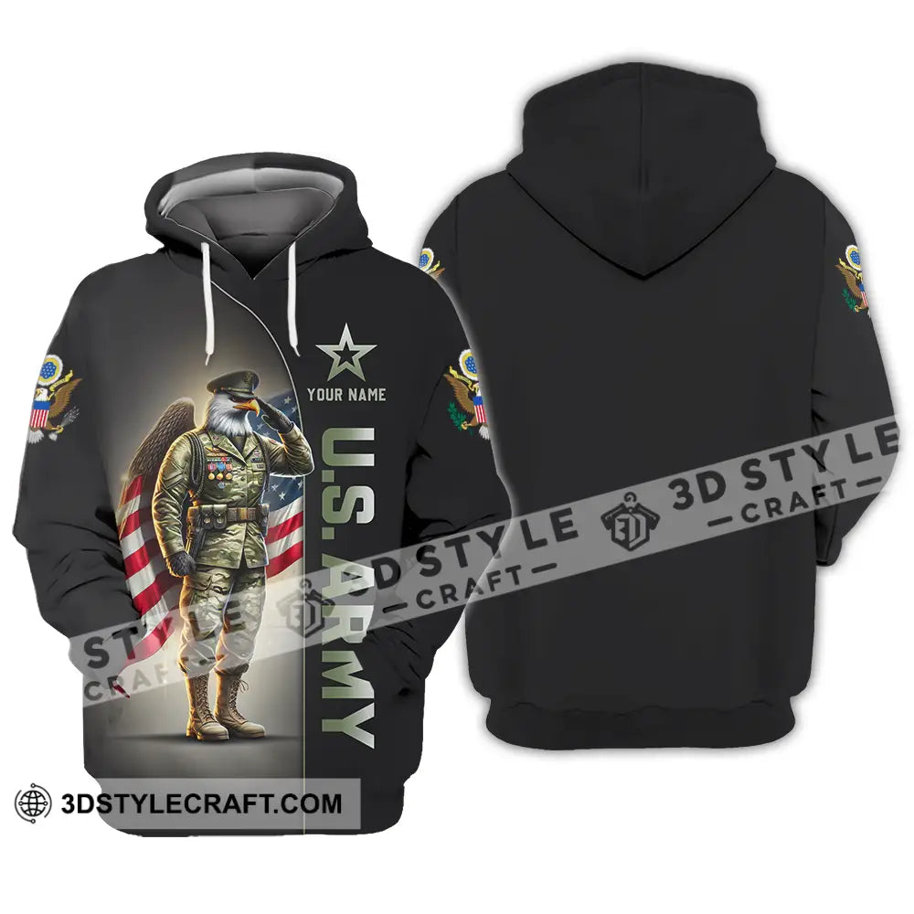 Unisex Shirt - Custom Text Us Army Hoodie / S T-Shirt