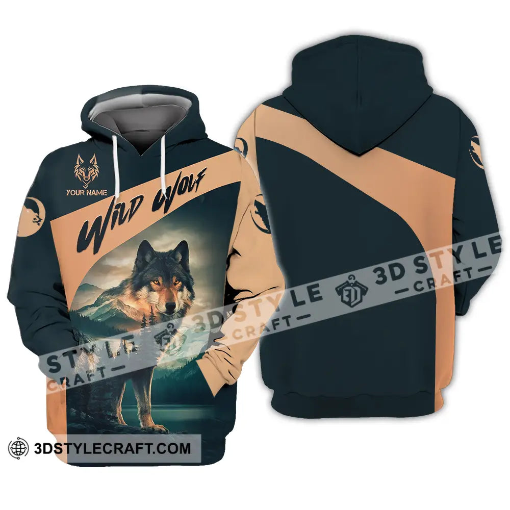 Unisex Shirt - Custom Text Wild Wolf Hoodie / S T-Shirt