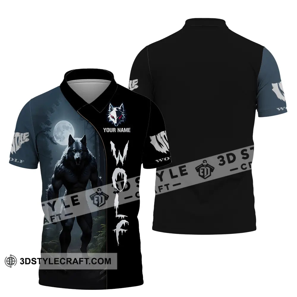 Unisex Shirt - Custom Text Wolf Polo / S T-Shirt