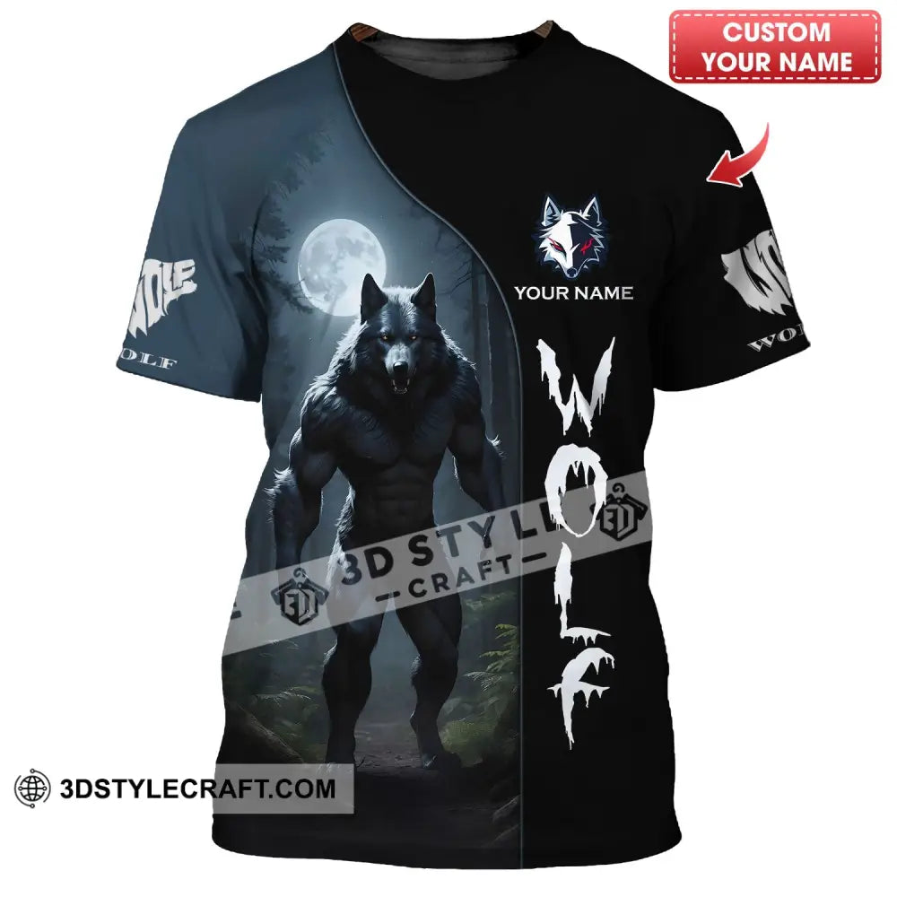 Unisex Shirt - Custom Text Wolf T-Shirt