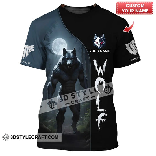 Unisex Shirt - Custom Text Shirt Wolf style option 1