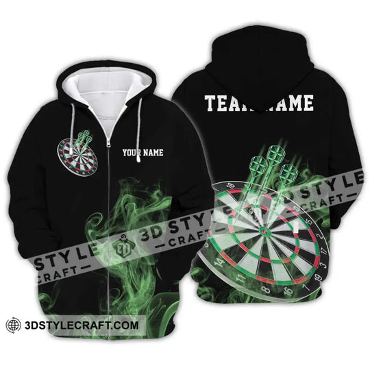 Unisex Shirt - Custom Texts Green Darts Player Sport Shirt style option 2