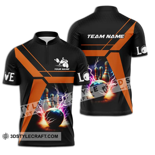 Unisex Shirt - Custom Texts Thunder Bowling Sport Shirt style option 2