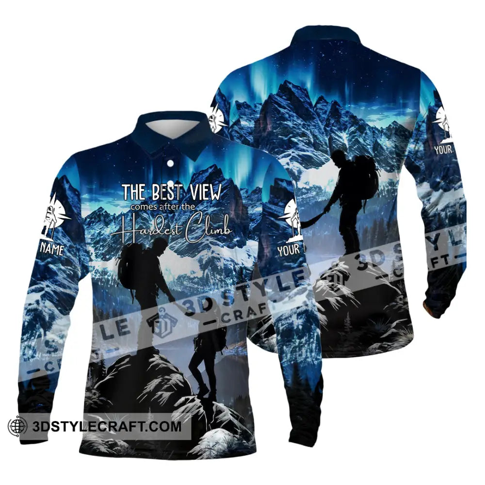 Unisex Shirt - Custom The Best View Comes After The Hardest Climb Sports Shirt Long Sleeve Polo / S T-shirt