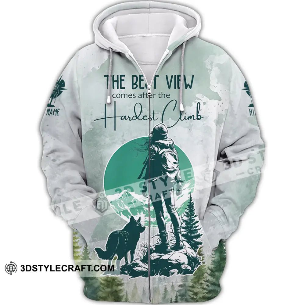Unisex Shirt - Custom The Best View Comes After The Hardest Climb Shirt Zipper Hoodie / S T-shirt