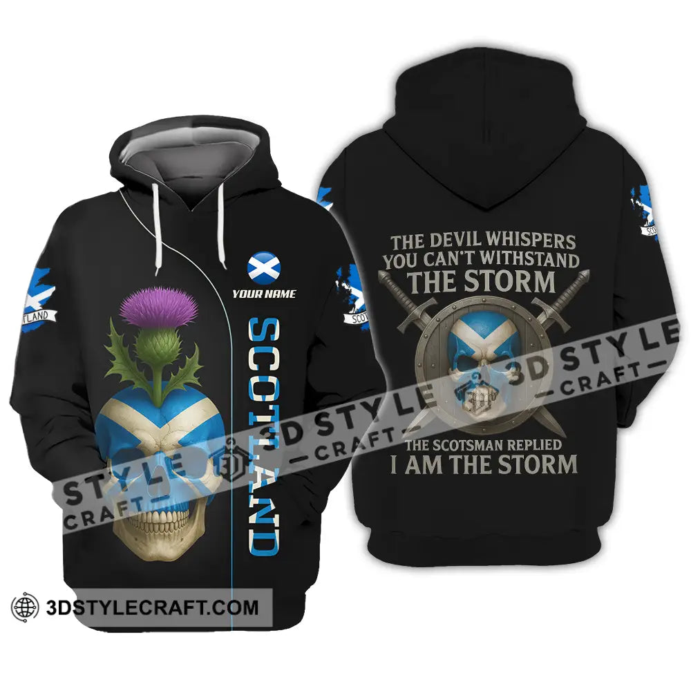 Unisex Shirt - Custom The Devil Whispers You Cannot Withstand The Storm Scotland Shirt Hoodie / S T-shirt