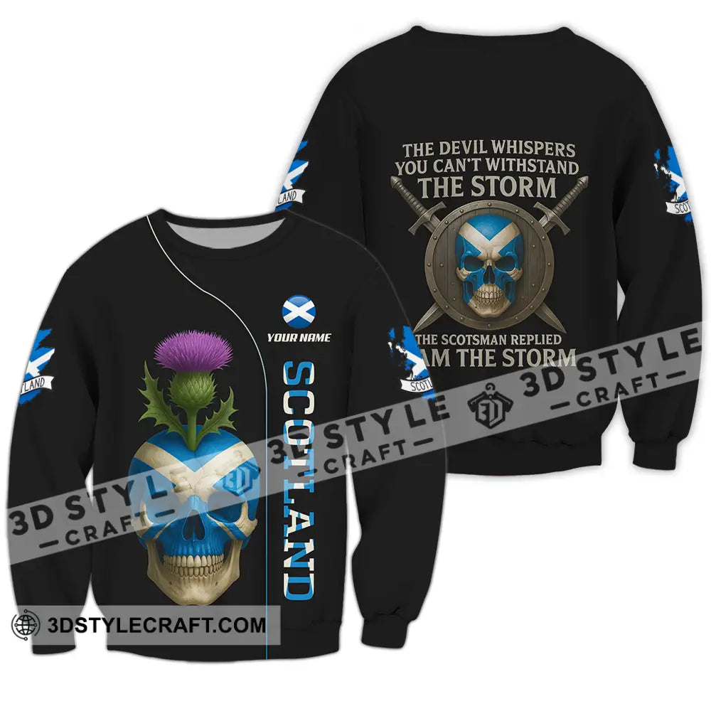 Unisex Shirt - Custom The Devil Whispers You Cannot Withstand The Storm Scotland Shirt Long Sleeve / S T-shirt