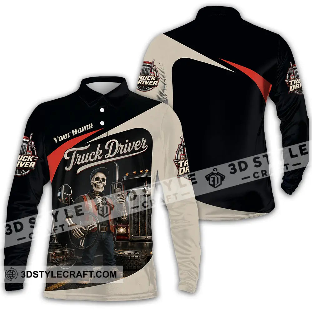 Unisex Shirt - Custom Truck Driver Shirt - Long Sleeve Polo / S - T-shirt