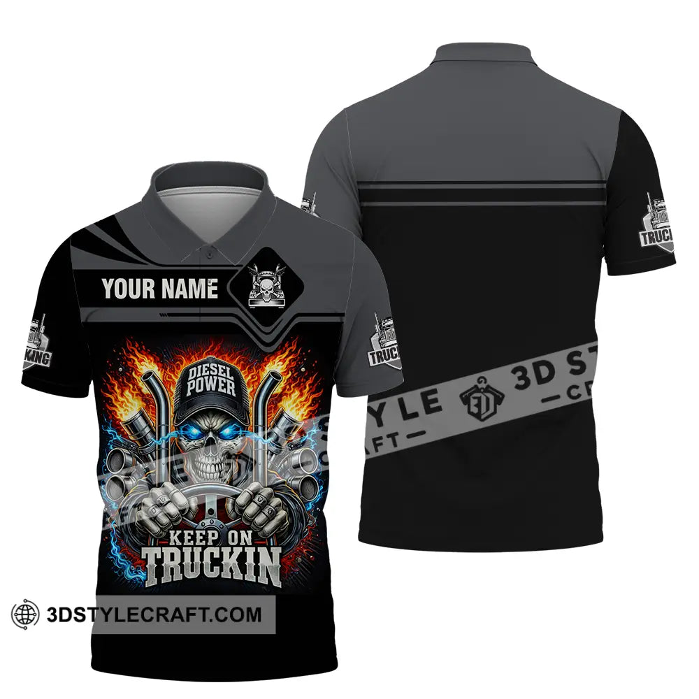 Unisex Shirt - Custom Trucker Keep On Trucking 3D Shirt Polo Shirt / S T-shirt