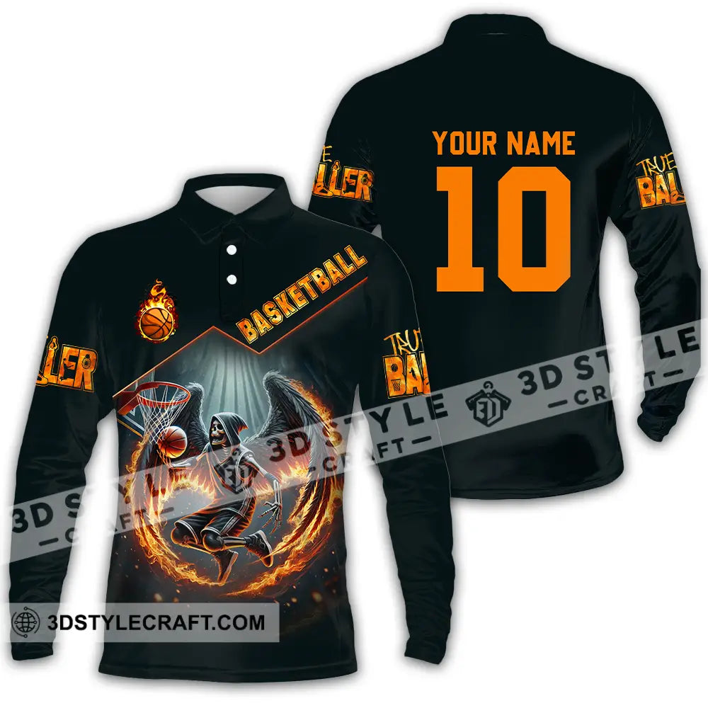 Unisex Shirt - Custom True Basketball Player Shirt Long Sleeve Polo / S T-shirt