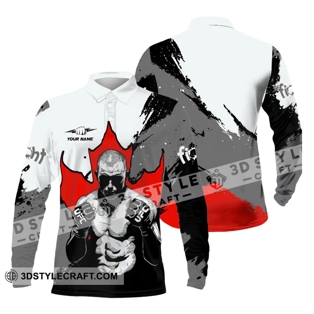 Unisex Shirt - Custom Try Your Hard Fight Man Sport Shirt Long Sleeve Polo / S T-shirt