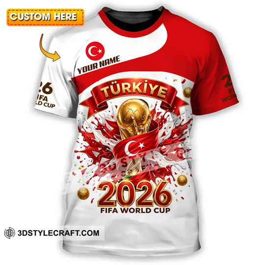 Unisex Shirt - Custom Türkiye World Cup 2026 3D Shirt style option 1