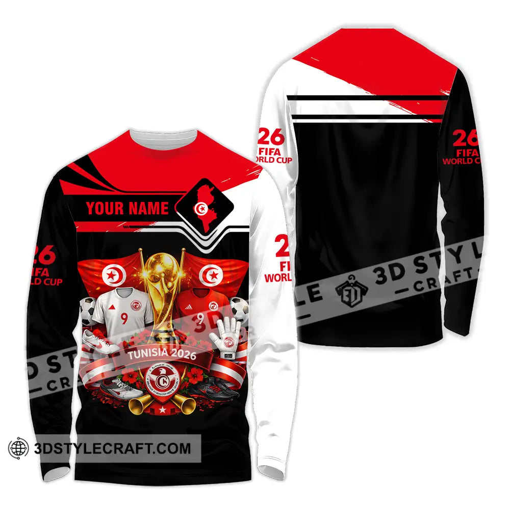Unisex Shirt - Custom Tunisia World Cup 2026 3D Shirt - Long Sleeve Shirt / S - T-shirt