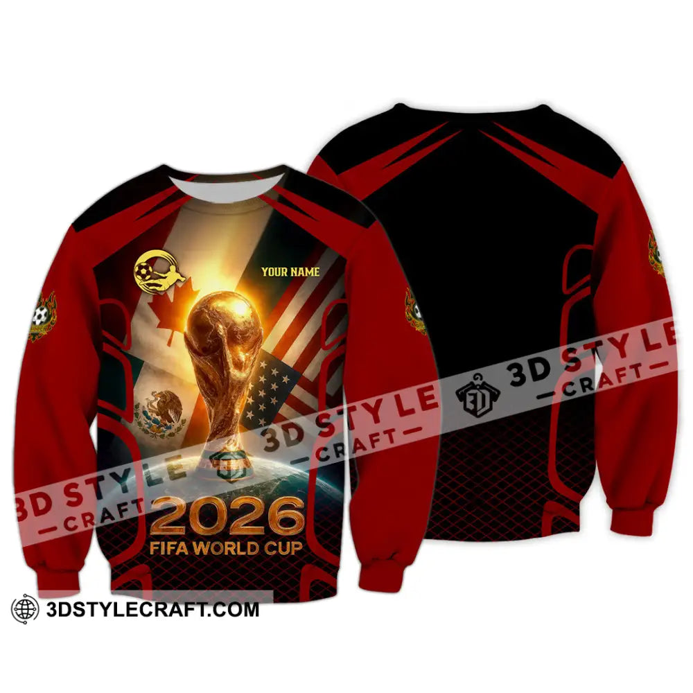 Unisex Shirt - Custom USA Canada World Cup 2026 3D Shirt Long Sleeve / S T-shirt