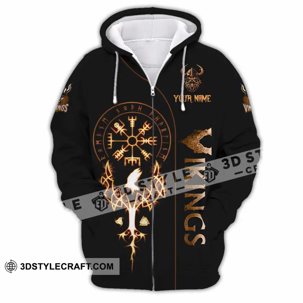 Unisex Shirt Custom Viking Shirt Zipper Hoodie / S T shirt