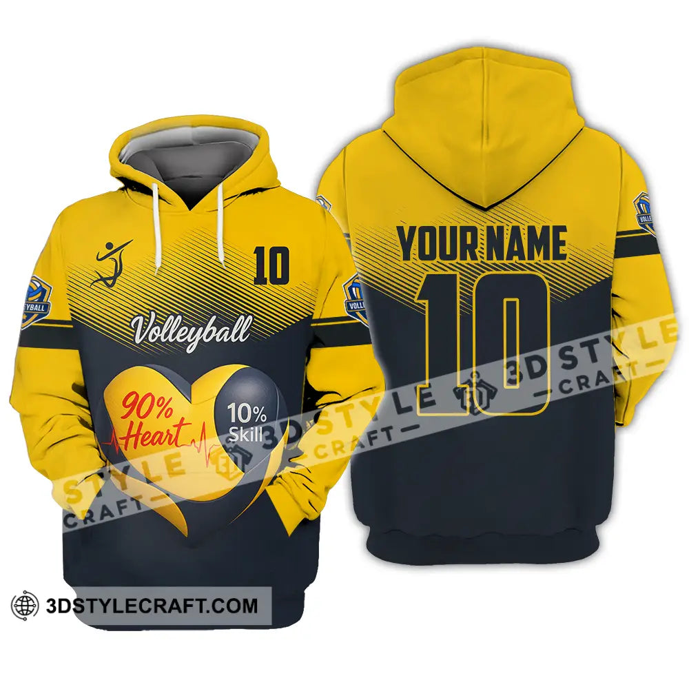 Unisex Shirt - Custom Volleyball 90% Heart 10% Skill Shirt Hoodie / S T-shirt