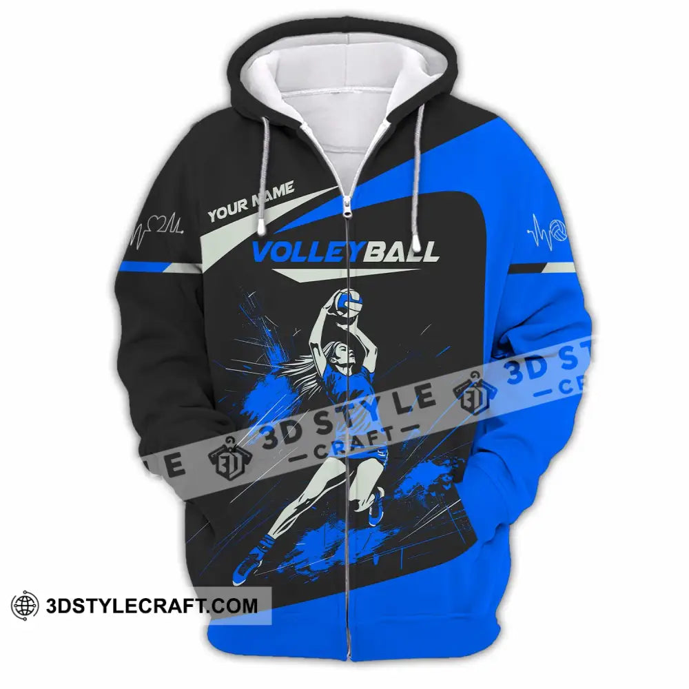 Unisex Shirt - Custom Volleyball Lover Sport Shirt Zipper Hoodie / S T-shirt
