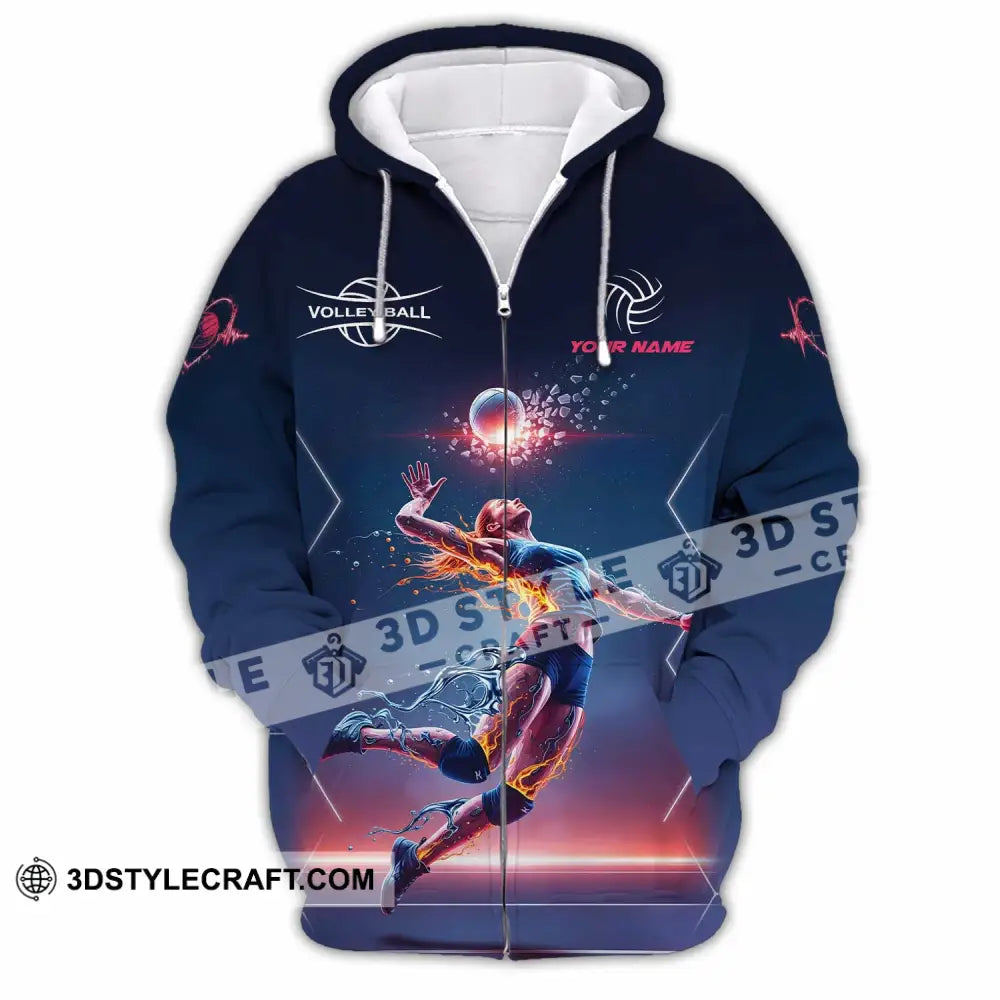 Unisex Shirt Custom Volleyball Shirt Zipper Hoodie / S T shirt