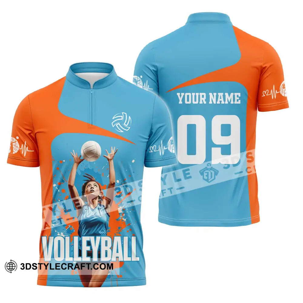 Unisex Shirt - Custom Volleyball Shirt Zipper Polo Shirt / S T-shirt