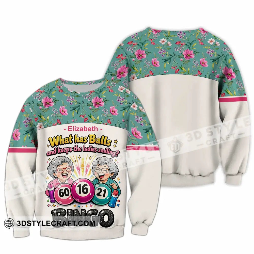 Unisex Shirt - Custom What Has Balls And Keeps The Ladies Smiling Bingo Shirt - Long Sleeve / S - T-shirt