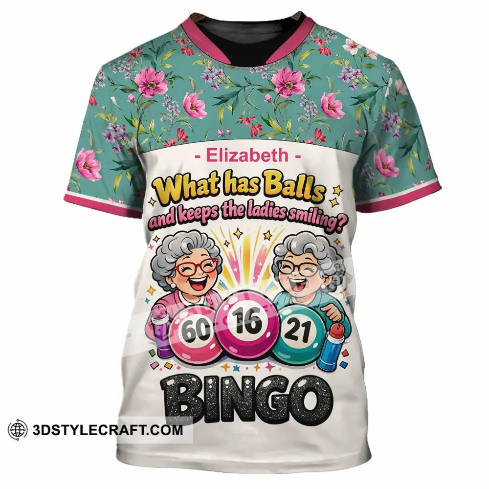 Unisex Shirt - Custom What Has Balls And Keeps The Ladies Smiling Bingo Shirt - T-Shirt / S - T-shirt