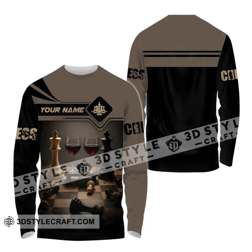 Unisex Shirt - Custom Wine Chess Shirt For Couple Long Sleeve Shirt / S T-shirt