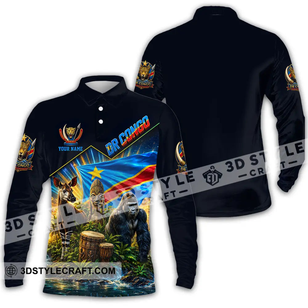 Unisex Shirt - Custom World Cup 2026 Dr Congo Shirt - Long Sleeve Polo / S - T-shirt