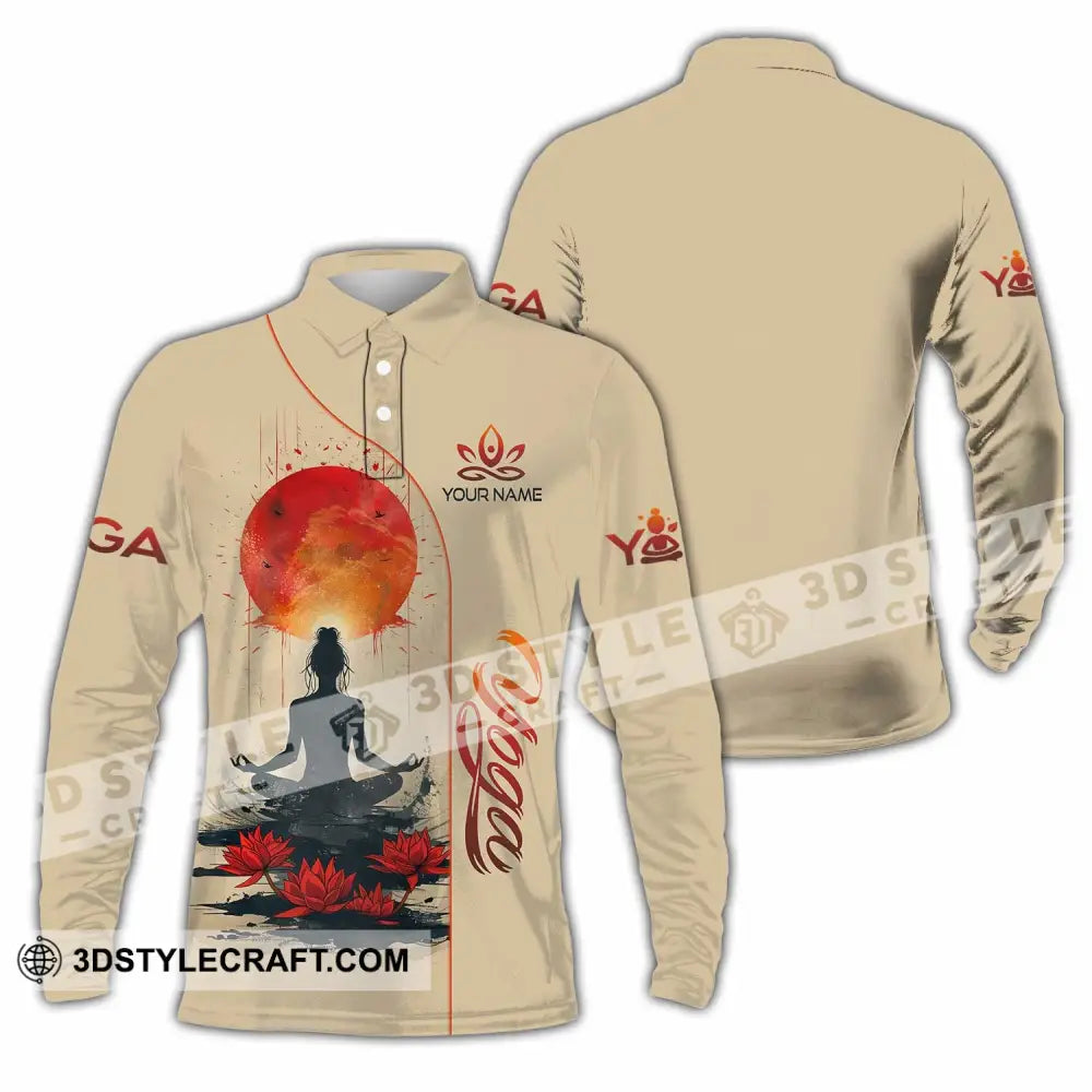 Unisex Shirt - Custom Yoga Relax Shirt Long Sleeve Polo / S T-shirt