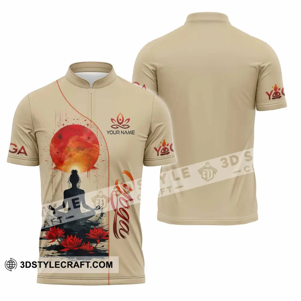 Unisex Shirt - Custom Yoga Relax Shirt Zipper Polo Shirt / S T-shirt