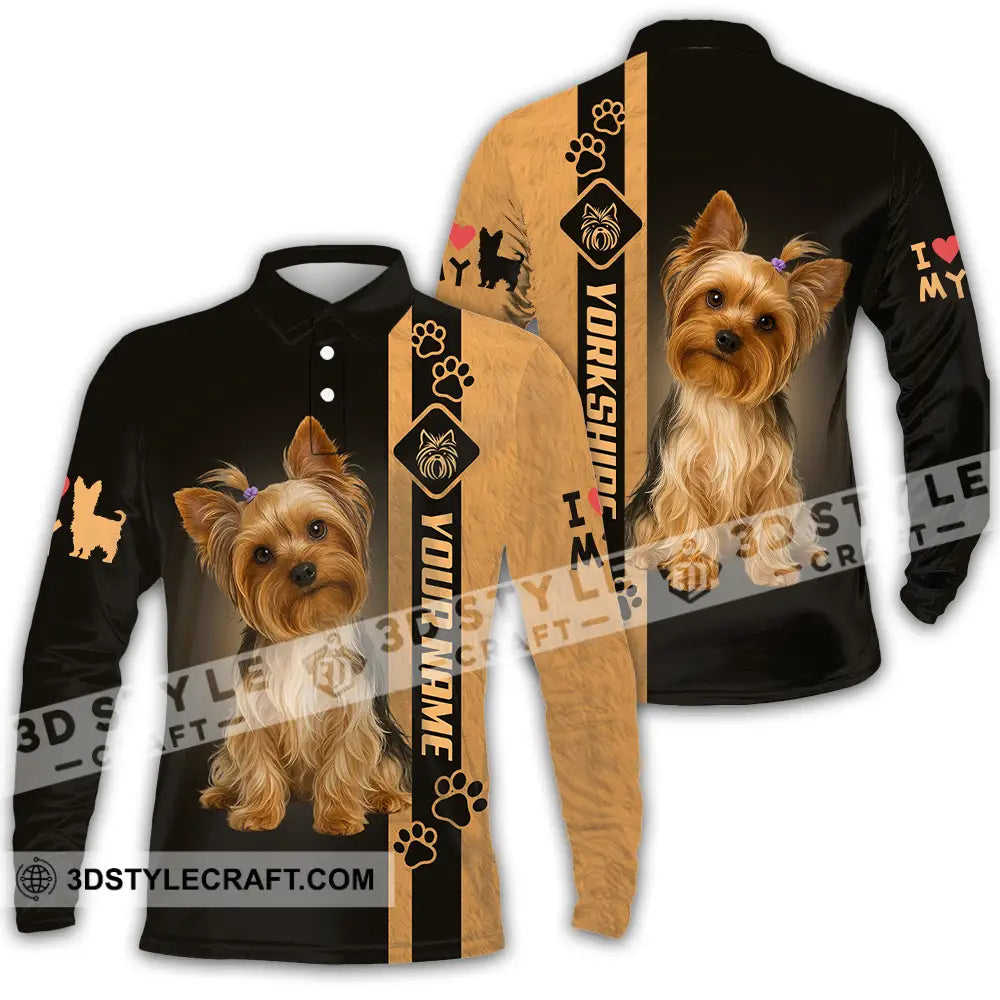 Unisex Shirt - Custom Yorkshire Terrier Shirt Long Sleeve Polo / S T-shirt