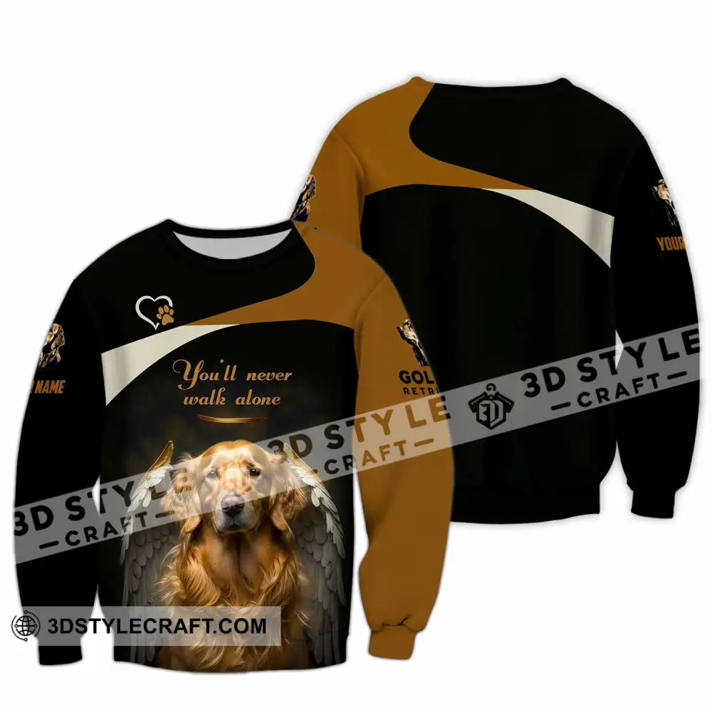Unisex Shirt - Custom You Never Walk Alone Golden Retriever Shirt Long Sleeve / S T-shirt