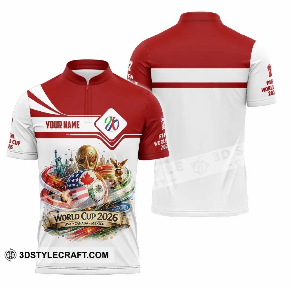 Unisex Shirt - Custom World Cup 2026 Shirt - Zipper Polo Shirt / S - T-shirt