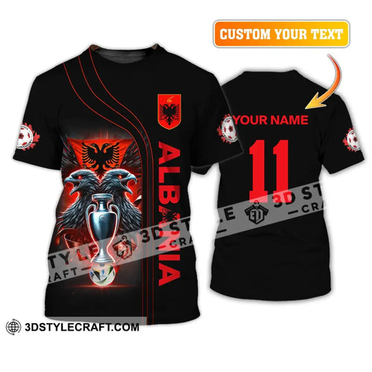 Unisex Shirt, Euro 2024 Shirt, Custom Name and Number Albania Football Shirt, Albania Football Polo Long Sleeve Shirt style option 2