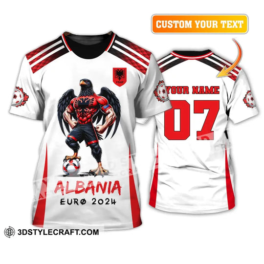 Unisex Shirt, Euro 2024 Shirt, Custom Name and Number Albania Football Shirt, Albania Football Polo Long Sleeve Shirt style option 2